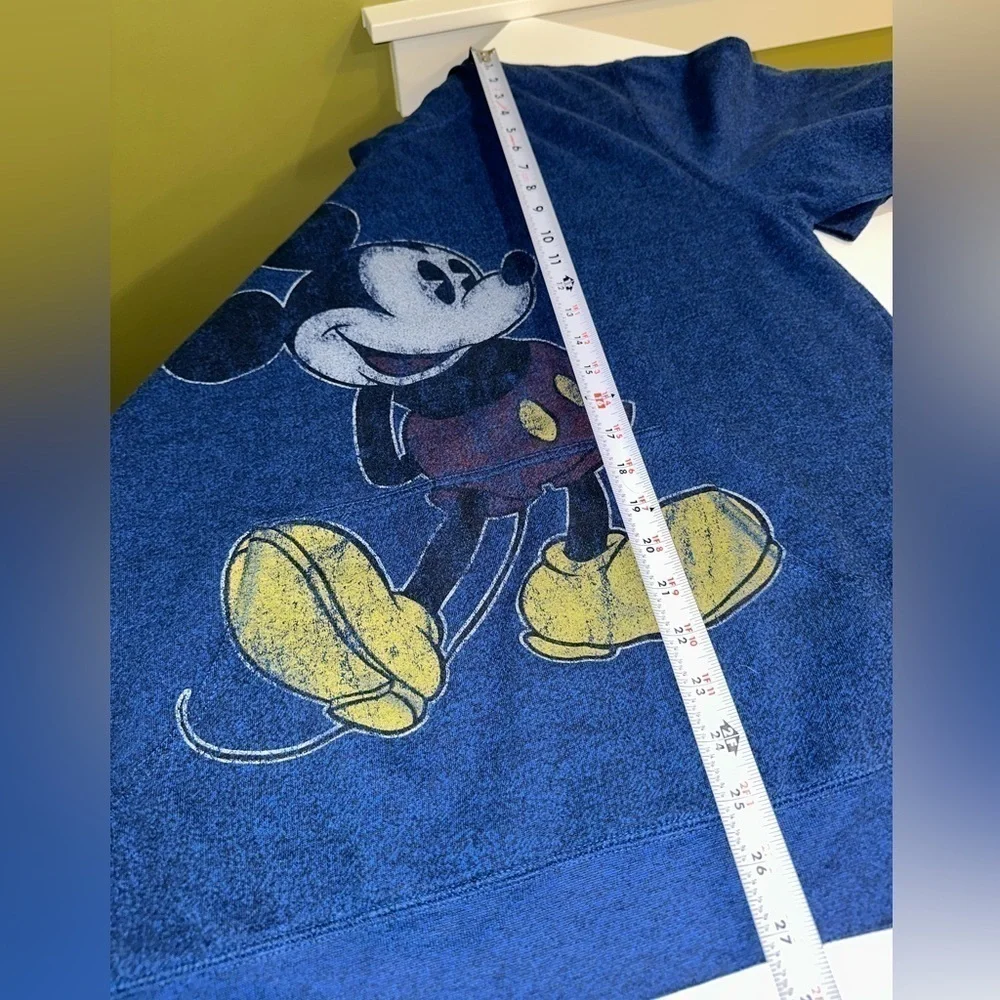 Disney Parks Mickey Mouse Pullover Hoodie Unisex Size XL Heathered Blue Pocket - Picture 8 of 9